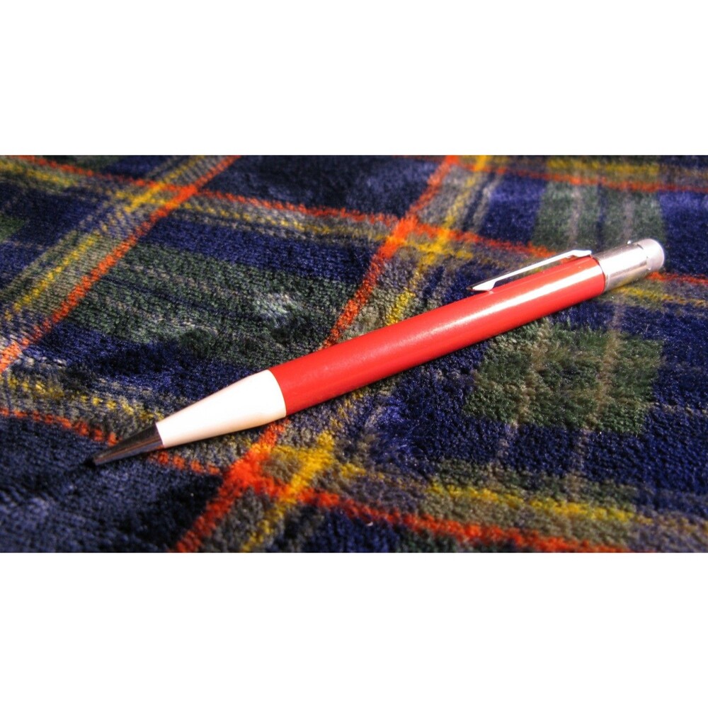 Autopoint USA Red/White Vintage Mechanical Pencil Working With Eraser and Lead
